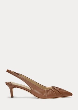 Zapatos de tacón con tira trasera Lolah de piel napa de Ralph Lauren en color marrón para mujer Zapatos de tacón con tira trasera Lolah de piel napa de Ralph Lauren en color marrón para mujer