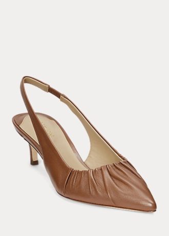 Zapatos de tacón con tira trasera Lolah de piel napa de Ralph Lauren en color marrón para mujer Zapatos de tacón con tira trasera Lolah de piel napa de Ralph Lauren en color marrón para mujer