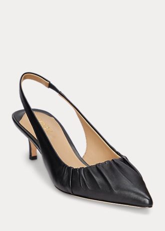Zapatos de tacón con tira trasera Lolah de piel napa de Ralph Lauren para mujer, color negro Zapatos de tacón con tira trasera Lolah de piel napa de Ralph Lauren para mujer, color negro