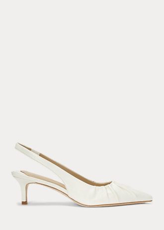 Zapatos de tacón con tira trasera Lolah de piel napa Ralph Lauren para mujer, color blanco Zapatos de tacón con tira trasera Lolah de piel napa Ralph Lauren para mujer, color blanco