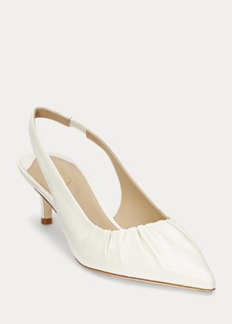 Zapatos de tacón con tira trasera Lolah de piel napa Ralph Lauren para mujer, color blanco Zapatos de tacón con tira trasera Lolah de piel napa Ralph Lauren para mujer, color blanco