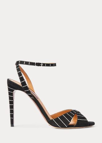Sandalias negras de ante de cabra con adornos Kandice de Ralph Lauren para mujer