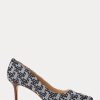 Zapatos de tacón Ralph Lauren Lanette con monograma en jacquard para mujer en color azul marino