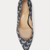 Zapatos de tacón Ralph Lauren Lanette con monograma en jacquard para mujer en color azul marino