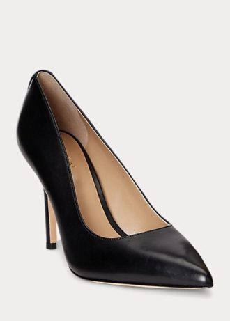 Zapatos de tacón Ralph Lauren Lindella II de piel bruñida para mujer, color negro Zapatos de tacón Ralph Lauren Lindella II de piel bruñida para mujer, color negro