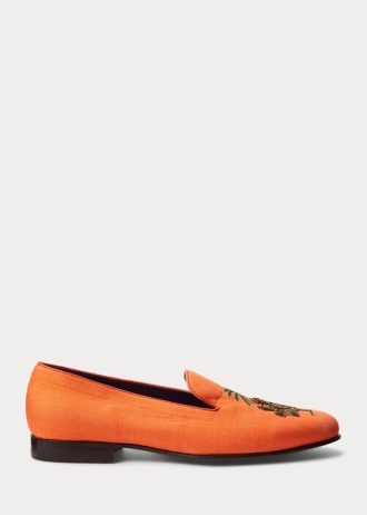 Zapatos de vestir de lino bordado Ralph Lauren Alonzo para hombre en color naranja