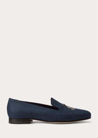 Zapatos de vestir de lino Ralph Lauren Alonzo Bullion para hombre en azul