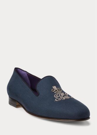 Zapatos de vestir de lino Ralph Lauren Alonzo Bullion para hombre en azul