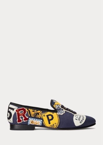 Zapatos de vestir de lona con parche del logotipo Ralph Lauren Paxton para hombre en multicolor azul marino