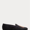 Zapatos de vestir de terciopelo Ralph Lauren Alonzo Bullion Crest para hombre, color negro
