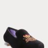 Zapatos de vestir de terciopelo Ralph Lauren Alonzo Bullion Crest para hombre, color negro