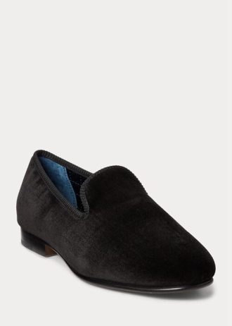 Zapatos de vestir de terciopelo Ralph Lauren Paxton negros para hombre