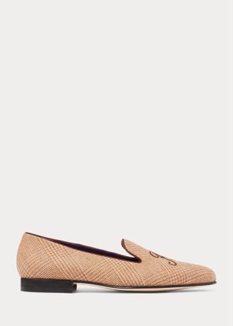 Zapatos de vestir de tweed a cuadros Ralph Lauren Alonzo Glen para hombre, color marrón/marrón