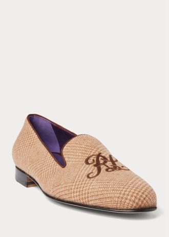 Zapatos de vestir de tweed a cuadros Ralph Lauren Alonzo Glen para hombre, color marrón/marrón