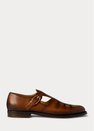 Zapatos de vestir estilo pescador Ralph Lauren de piel de becerro bruñida marrón para hombre