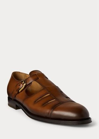 Zapatos de vestir estilo pescador Ralph Lauren de piel de becerro bruñida marrón para hombre