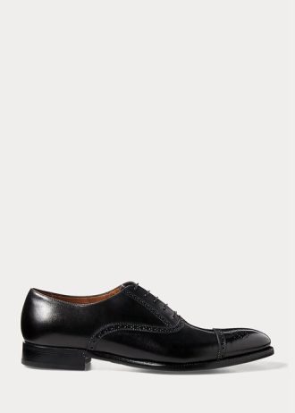 Zapatos de vestir negros con punta de casquillo Ralph Lauren Denver para hombre