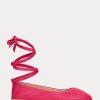 Zapatos planos con cordones de piel napa Ralph Lauren Cecilia para mujer en color fucsia