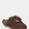 Zapatos planos de ante con ribete de piel sintética Savanah de Ralph Lauren para mujer en color chocolate