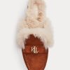 Zapatos planos de ante con ribete de piel sintética Savanah de Ralph Lauren para mujer en color marrón