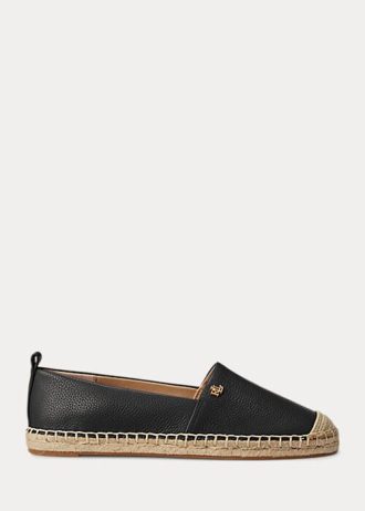 Zapatos planos negros Ralph Lauren Cameryn IV de piel abatanada para mujer Zapatos planos negros Ralph Lauren Cameryn IV de piel abatanada para mujer