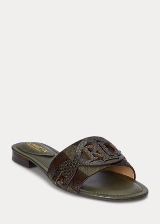 Zapatos planos Ralph Lauren Alegra de pelo de becerro con estampado de cebra en color oliva para mujer Zapatos planos Ralph Lauren Alegra de pelo de becerro con estampado de cebra en color oliva para mujer