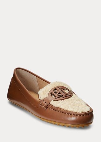 Zapatos planos Ralph Lauren Brynn de piel napa para mujer, color marrón Zapatos planos Ralph Lauren Brynn de piel napa para mujer, color marrón